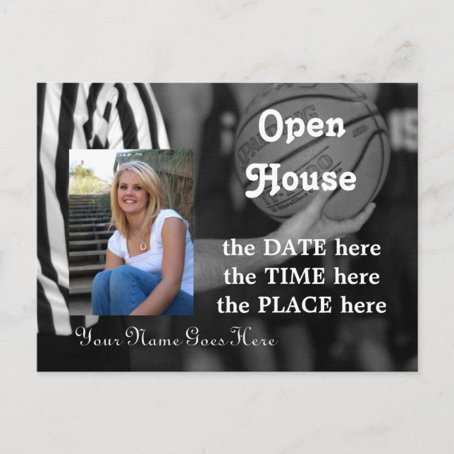 De Convite basquete, cartão postal aberto (Frente)