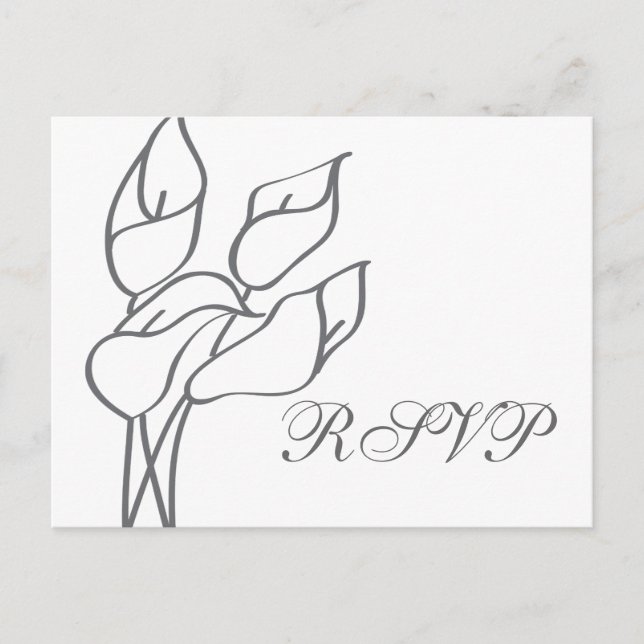 De Convite Cartão postal Calla Lily RSVP (Frente)