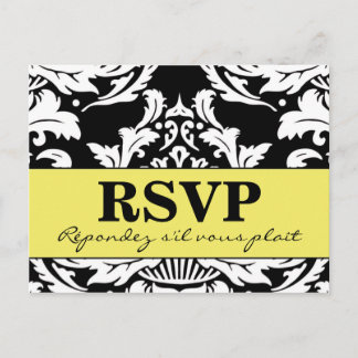 De Convite Cartão Postal Damask Tradicional