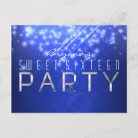 Cartão postal do Clube Blue Sparkle Glam Vibe PART