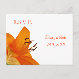 De Convite Cartão postal Orange Asiatic Lily RSVP