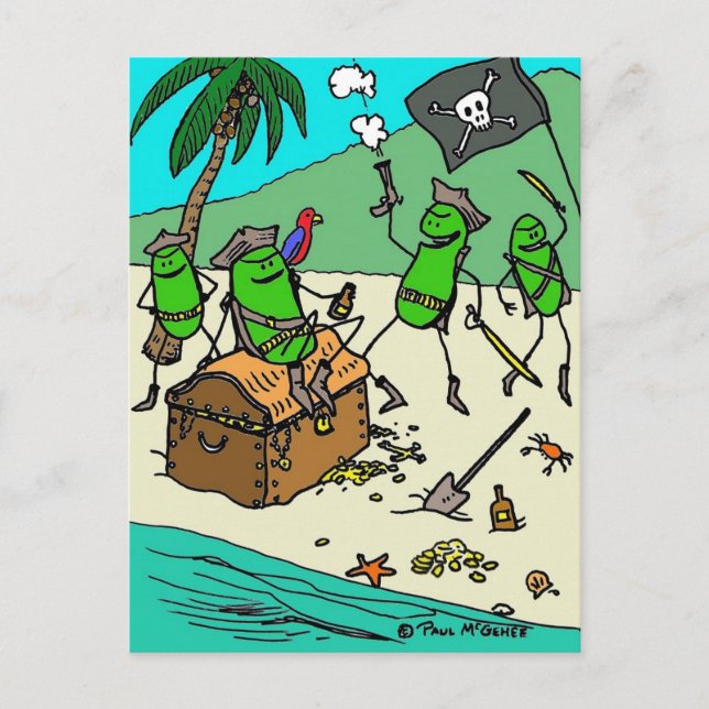 De Convite Cartão postal "Partido Pirata" Green Weenii (Frente)