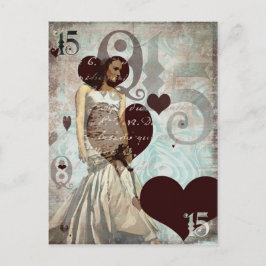 De Convite Cartão postal Quinceanera
