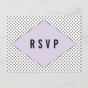 De Convite Cartão postal RSVP do Bolinhas Moderno Lilac
