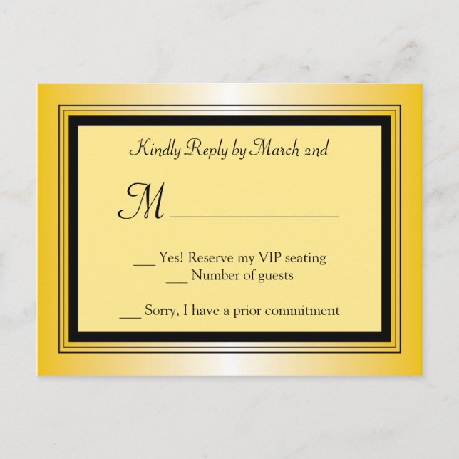 De Convite Cartão postal RSVP do Partido do Prêmio Oscar (Frente)