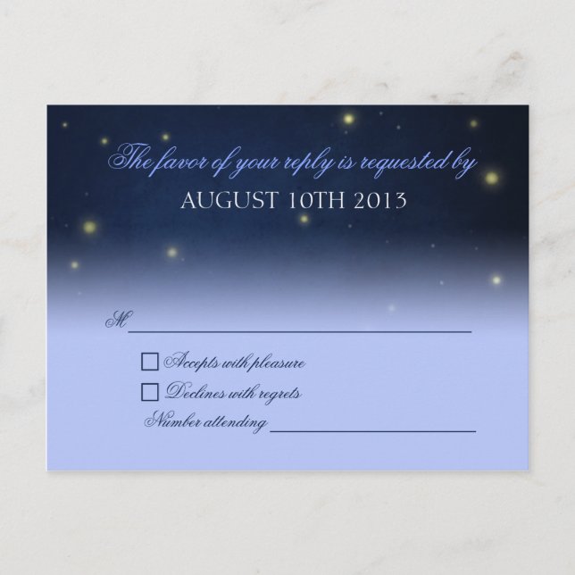 De Convite Cartão postal RSVP Fireflies (Frente)