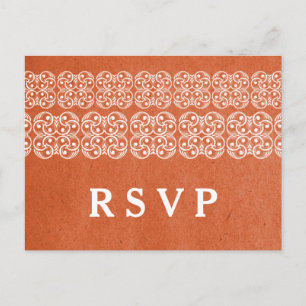 De Convite Cartão postal RSVP Moderno Laranja Boêmian