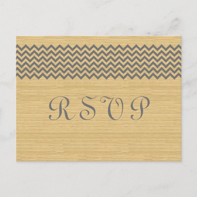 De Convite Cartão postal RSVP Rustic da cinza (Frente)
