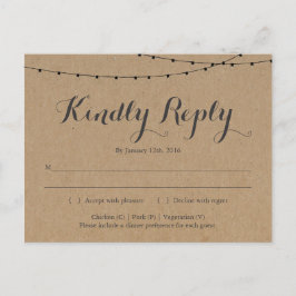 De Convite Cartão postal RSVP | Rustic Kraft