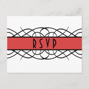 De Convite Cartão postal RSVP Vermelho Desflorado