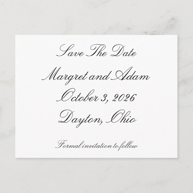 De Convite Cartão Postal Salve A Data (Frente)
