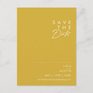 De Convite Cartão Postal Save The Date Dourado Minimalista Mo