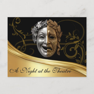 De Convite cartão postal "Uma Noite no Teatro"