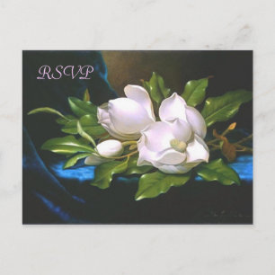 De Convite Cartão postal Vintage Magnolia RSVP