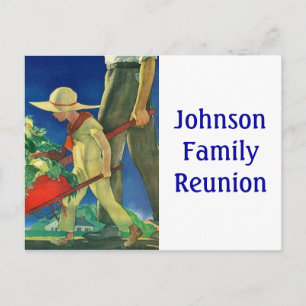 De Convite Cartão postal Vintage Rural Garden Family Renution