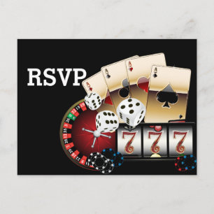 De Convite casino, noite do cassino, cartão postal RSVP