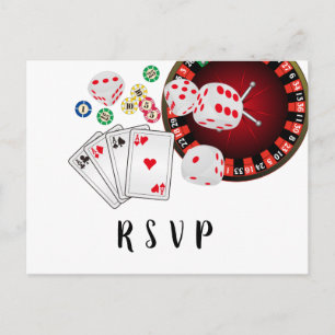 De Convite casino, noite do cassino, cartão postal RSVP