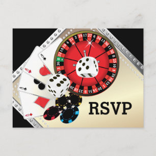 De Convite casino, noite do cassino, cartão postal RSVP