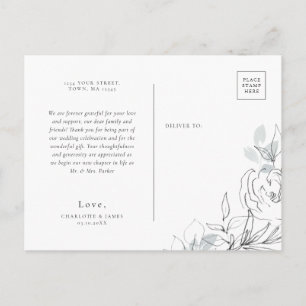 De Convite Ilustração Botânica Obrigado cartão postal