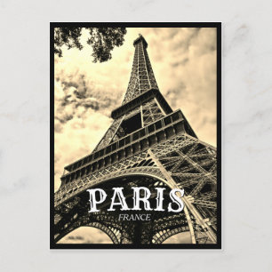 De Convite Paris França - Cartão postal Vintage Torre Eiffel