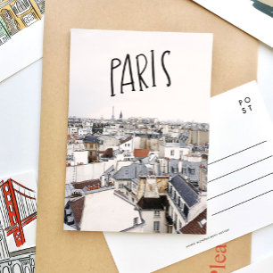De Convite Torre Eiffel Paris Cartão Postal Letra à Mão