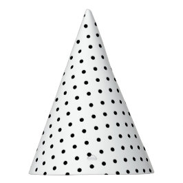 De Festa Chapéu Branco Chic com Pequenos Pontos Pretos Sóli