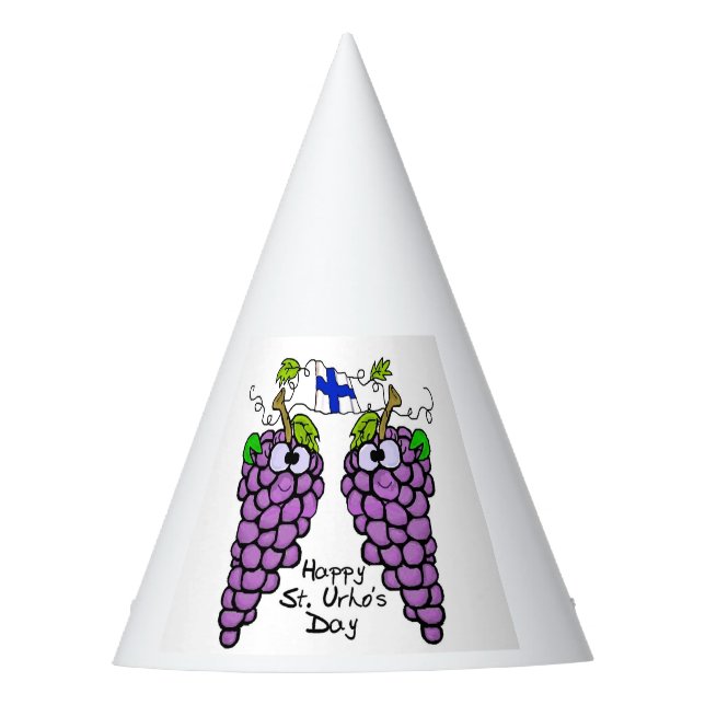De Festa Chapéu do partido do St. Urho com uvas e a (Frente)