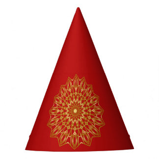 De Festa Chapéu do Partido Vermelho e Dourado, inspirado em