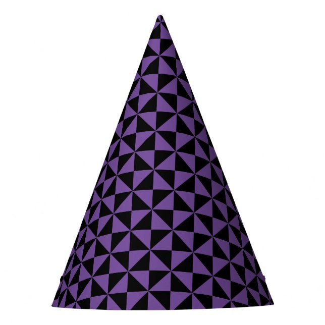 De Festa Triângulos Verificados - Chapéu da Parte Roxo (Frente)