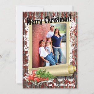 De Festividades 5x7 XMAS Red Christmas Truck Tree Cartão com fotos
