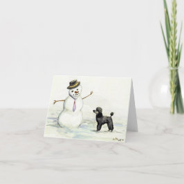 De Festividades A "caniche encontra cartão da arte do cão do