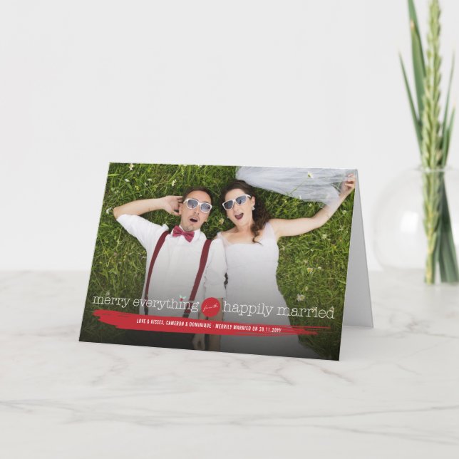 De Festividades A feliz tudo casou feliz o cartão com fotos (Frente)