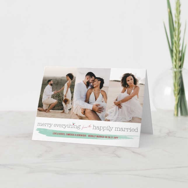 De Festividades A feliz tudo casou feliz o cartão com fotos (Frente)