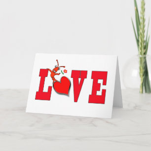 De Festividades Amor bonito dos lagostins/lagosta com cartão do