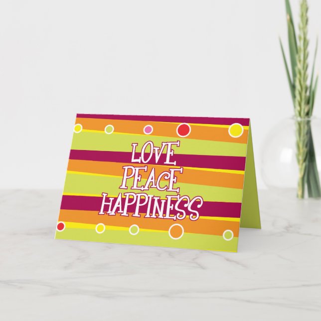 De Festividades Amor, Paz, Cartão Feliz (Frente)