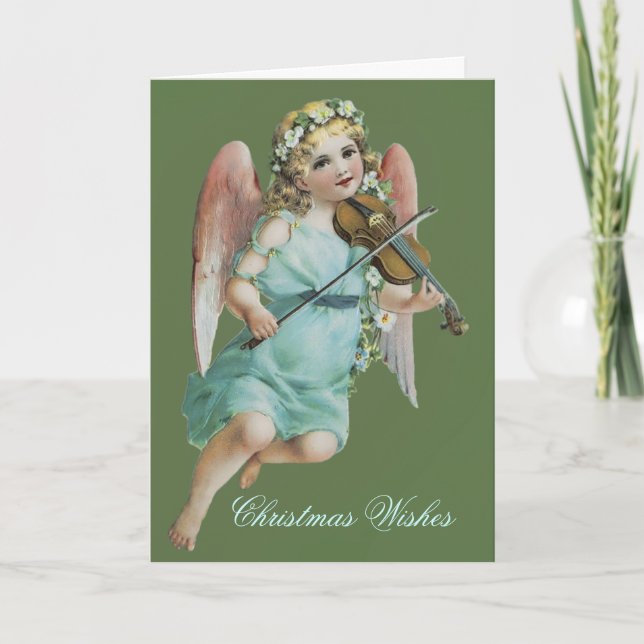 De Festividades Anjo com cartão do violino (Frente)