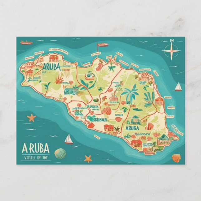 De Festividades Aruba bela ilha cartão postal (Frente)