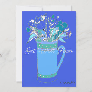 De Festividades Azul V2 Colorida Consiga Bem Flores Em Um Cartão D