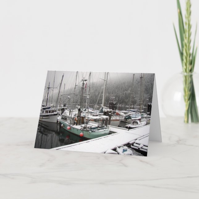 De Festividades Barcos nevado - cartão (Frente)