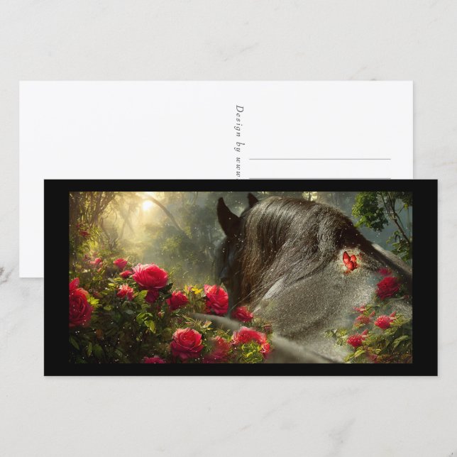 De Festividades Beleza Negra Cavalo Frísia - Cartão Saudável (Frente/Verso)