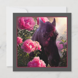 De Festividades Beleza Negra Cavalo Frísia - Cartão Saudável