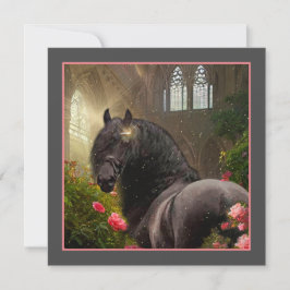 De Festividades Beleza Negra Cavalo Frísia - Cartão Saudável