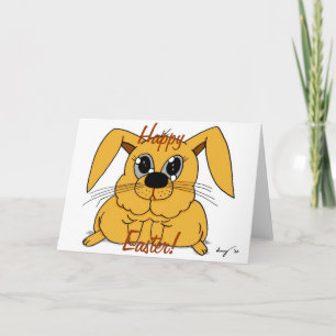 De Festividades Belo coelho gordo "Felz pascoa"! Cartão