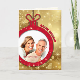 De Festividades Buon Natale. Cartão com fotos personalizado em ita