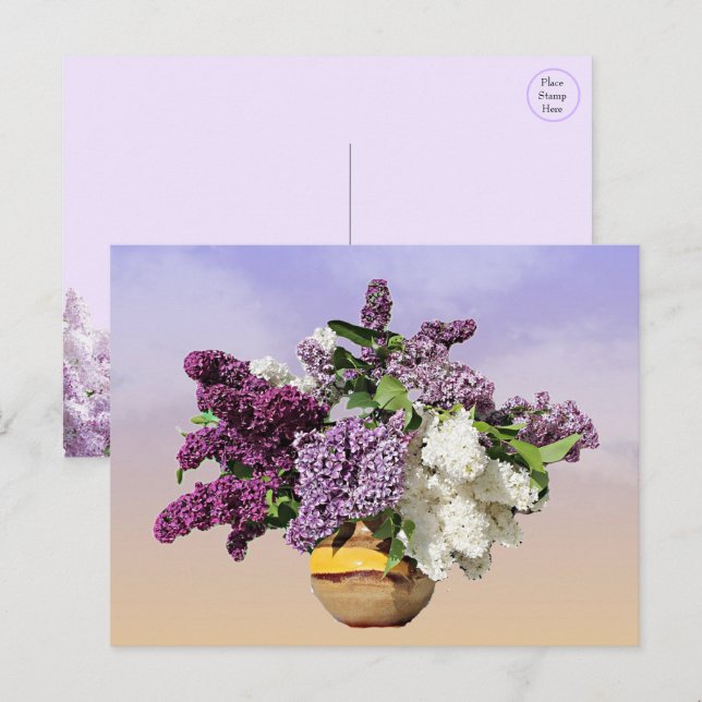 De Festividades Buquê do cartão postal Lilacs (Frente/Verso)