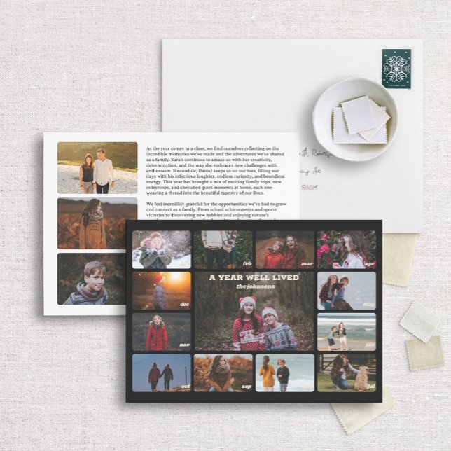 De Festividades Calendário Ano Novo em Revisão do Cartão com fotos (Criador carregado)