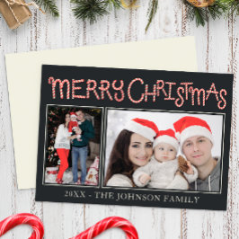 De Festividades Candy Cane Felry Cartão com fotos Natal 2