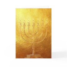 Card ouros Menorah | Gold | Israel | cartão