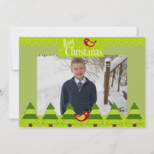 De Festividades Cardeais vermelhos e Cartão com fotos das árvores