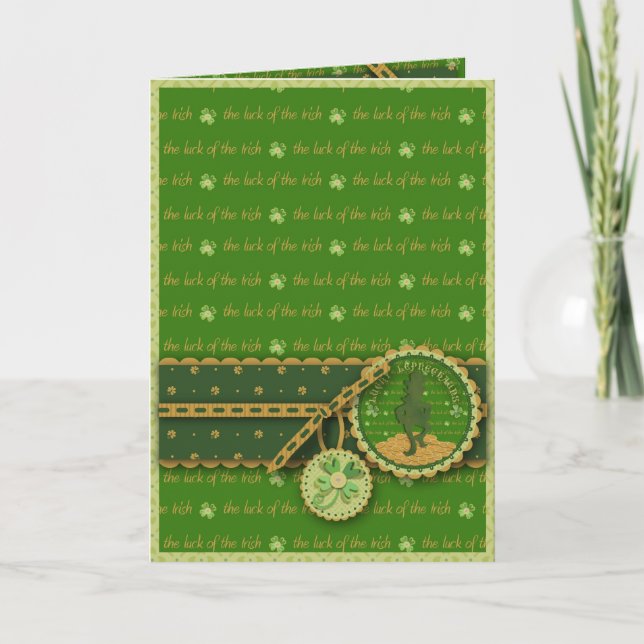 De Festividades Cartão afortunado do Leprechaun (Frente)